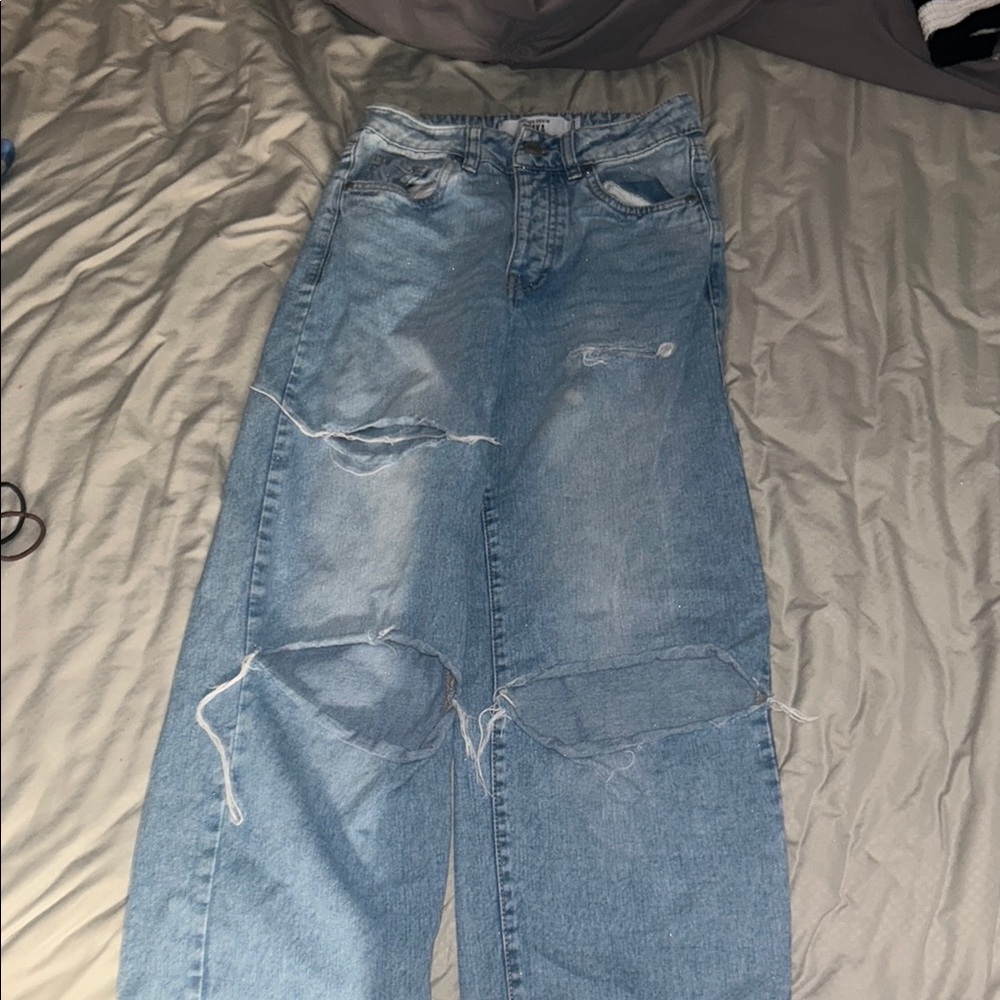 Urban Planet Blue Boyfriend Jeans with Natural Fading